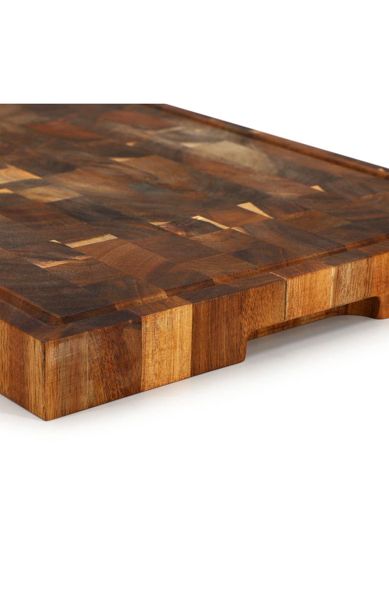 Megachef 17 x 13 Inch Acacia Wood Butcher Block Carving and Cutting Serving Board with Juice Groove, Alternate, color, Acacia