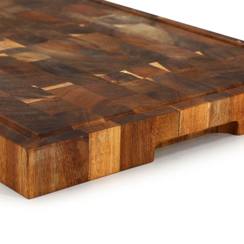Megachef 17 X 13 Inch Acacia Wood Butcher Block Carving And Cutting Serving Board With Juice Groove In Brown
