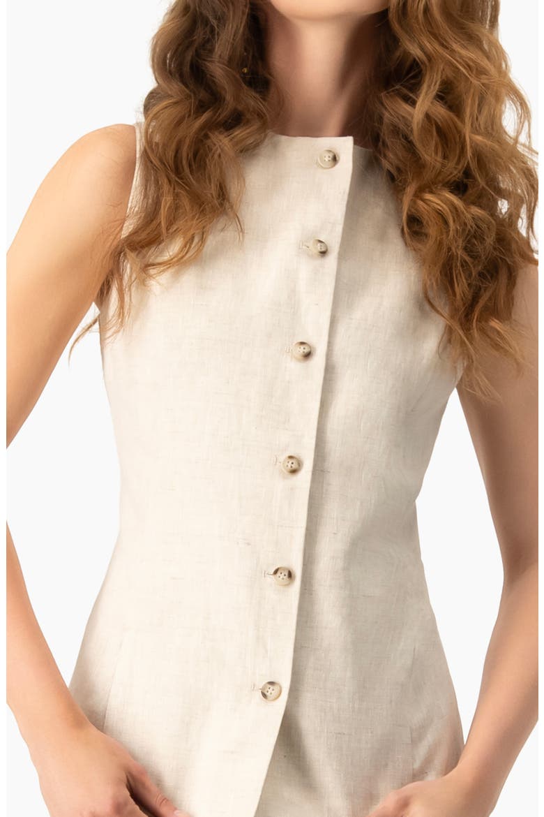 Linen Tailored Vest, Alternate, color, Sand
