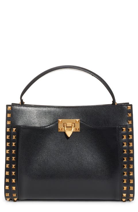 Medium Alcove Rockstud Leather Satchel