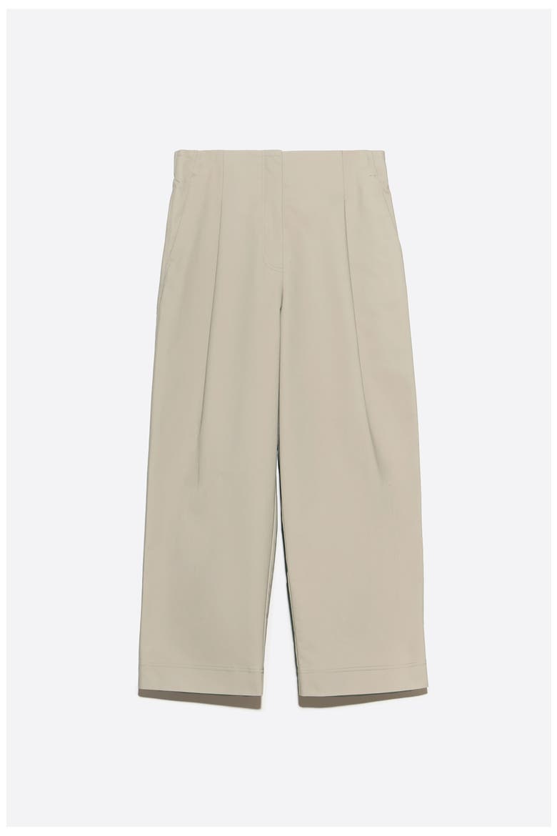 Straight-Leg Pleated Trousers, Alternate, color, LIGHT STONE
