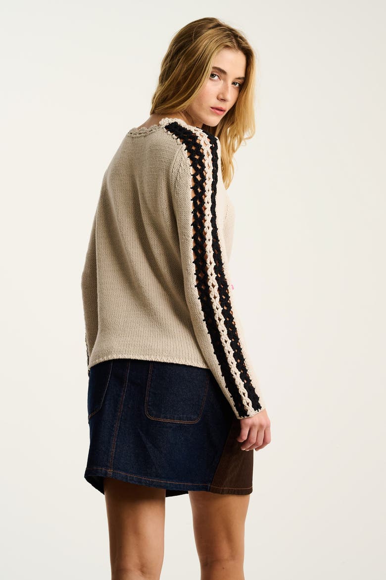 Shore Club Sweater, Alternate, color, Chickpea Black