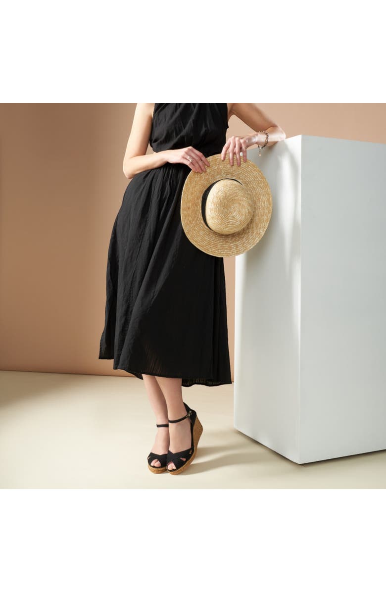 VISCATA Aiguablava Canvas Espadrille Sandal Wedges, Alternate, color, Black