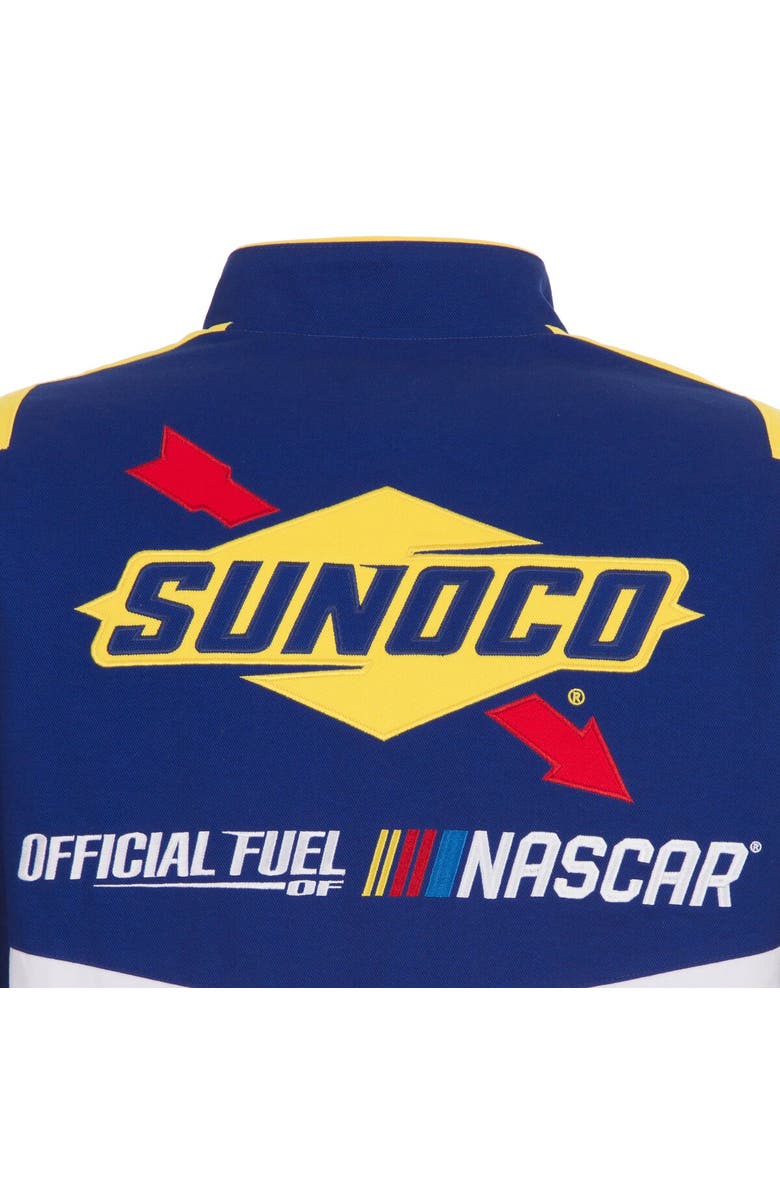 JH DESIGN Men's JH Design  Royal/Yellow NASCAR Sunoco Full-Snap Twill Uniform Jacket, Alternate, color, Royal