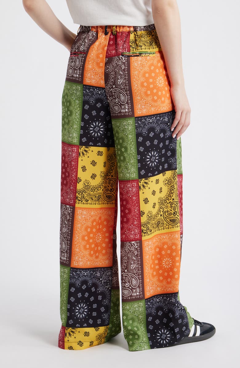Dressed in Lala Never Taking These Off Colorblock Bandana Wide Leg Pants, Alternate, color, Multicolor Bandana