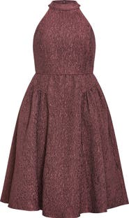 City Chic Textured Sleeveless Jacquard Midi Dress