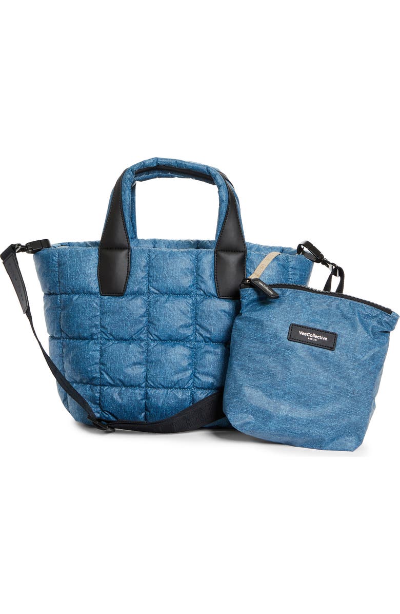 VeeCollective Small Porter Water Repellent Quilted Tote, Alternate, color, Denim