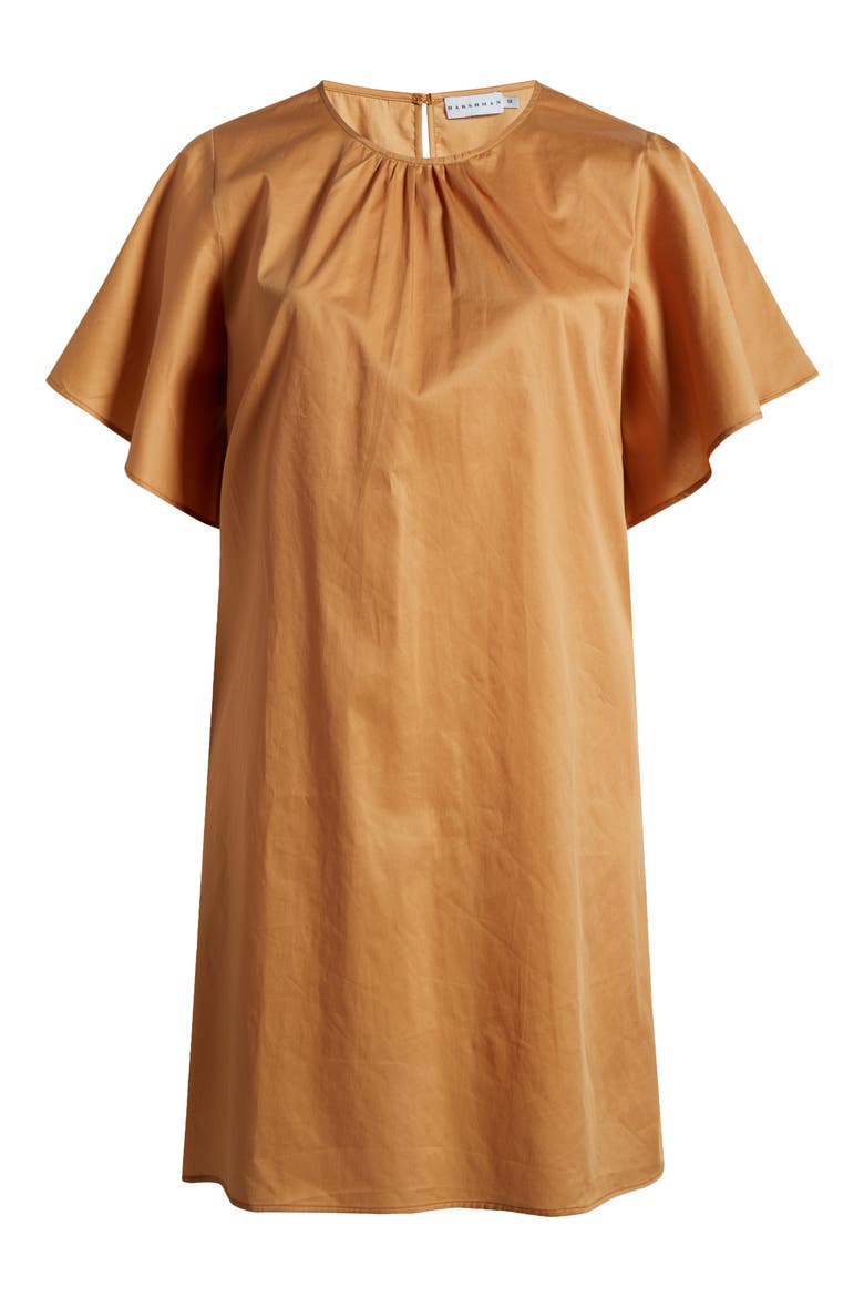 Agata Flutter Sleeve Cotton Dress, Alternate, color, SAND
