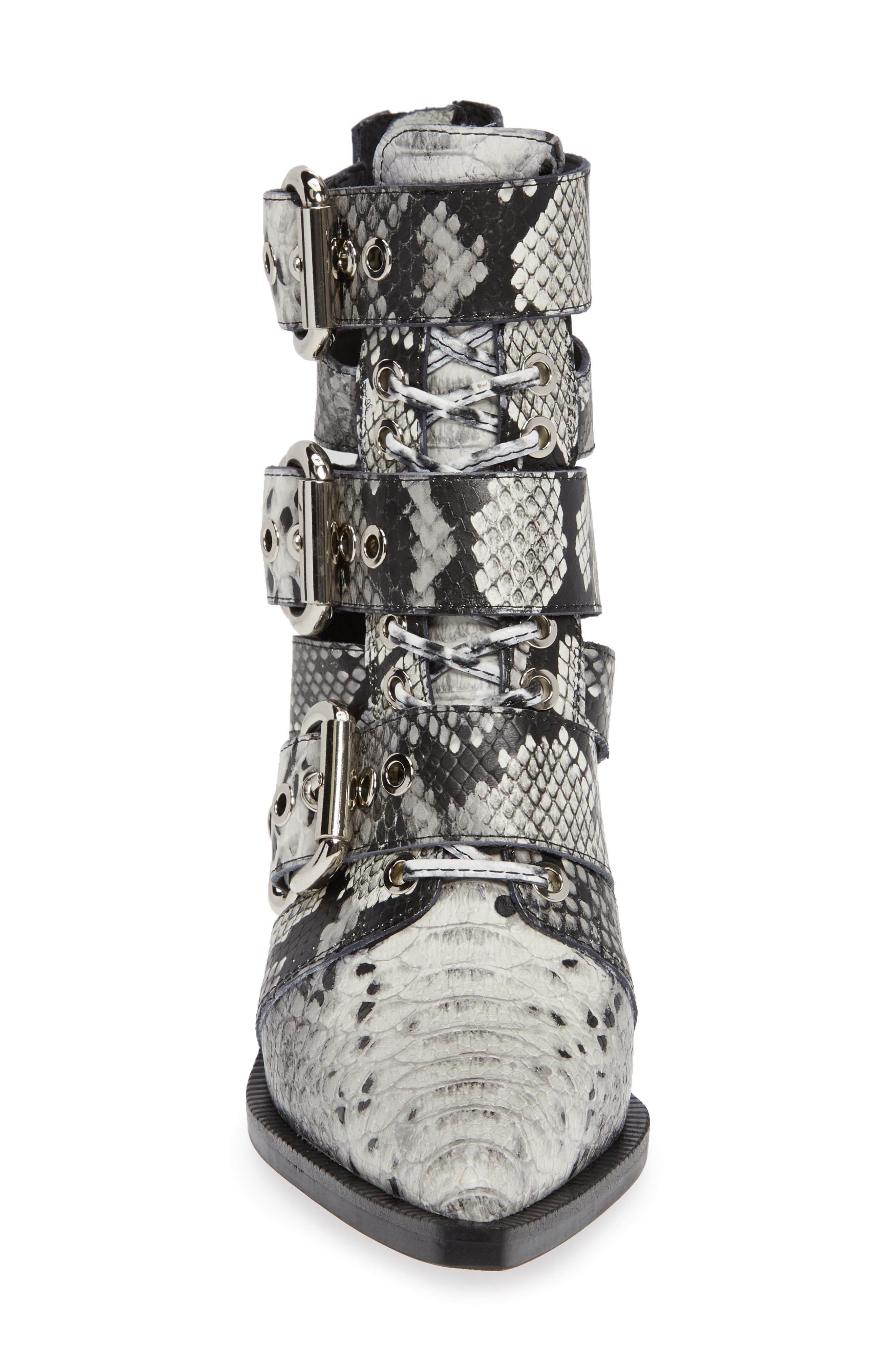 Caceres Bootie, Alternate, color, BLACK WHITE SNAKE PRINT