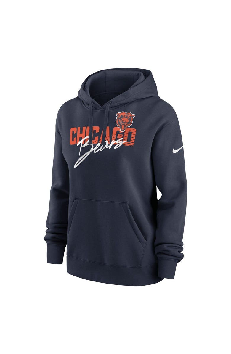 Nike Women's Nike Navy Chicago Bears Wordmark Club Fleece Pullover Hoodie, Alternate, color, Navy
