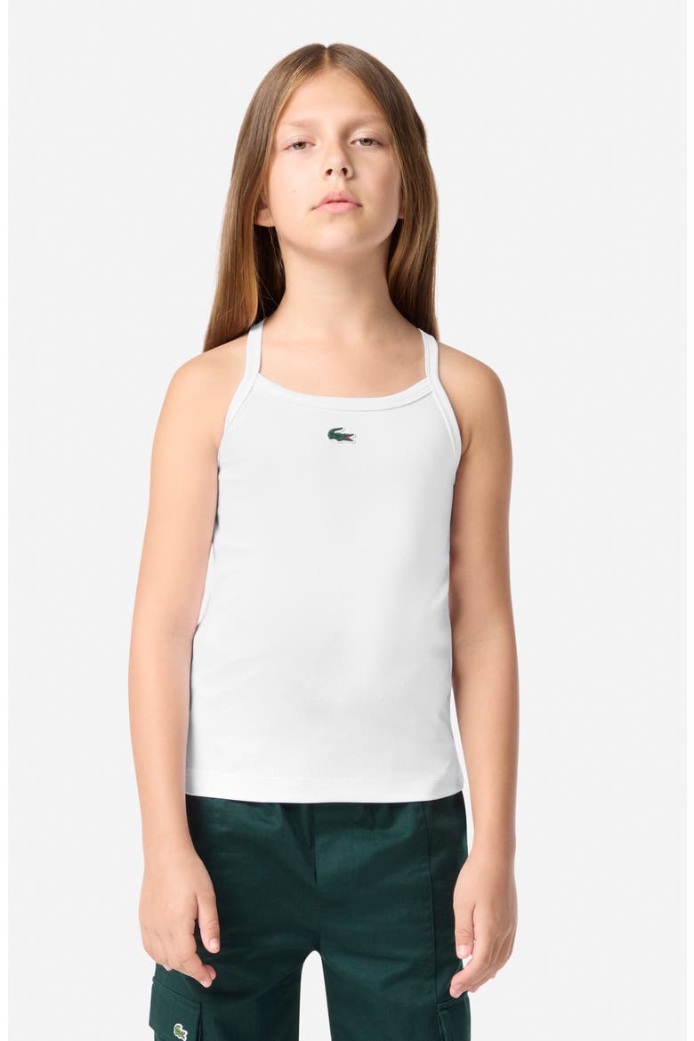 Kids' Logo Rib Tank, Alternate, color, BLANC