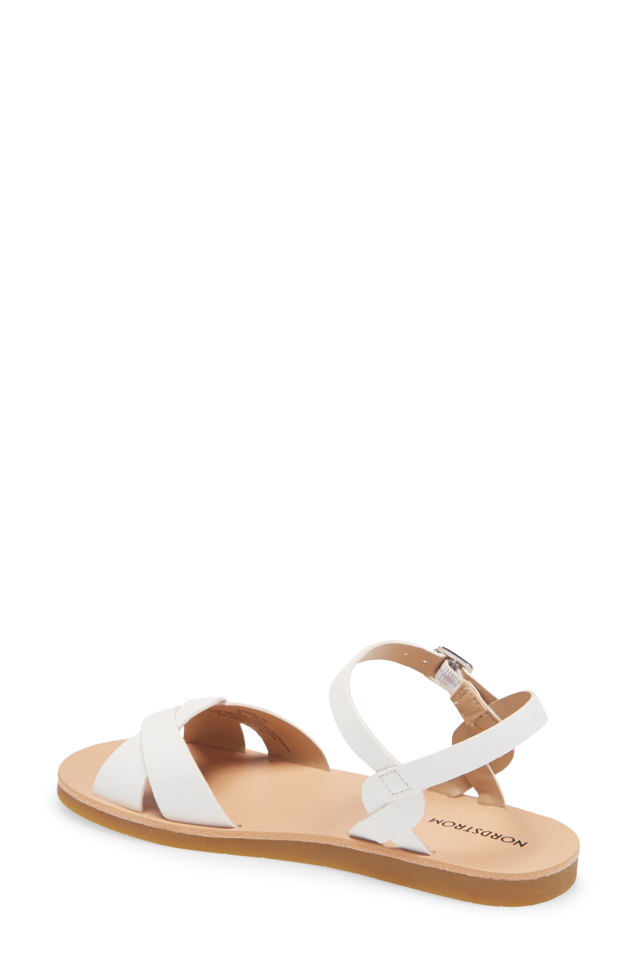 Sadee Flat Sandal, Alternate, color, WHITE