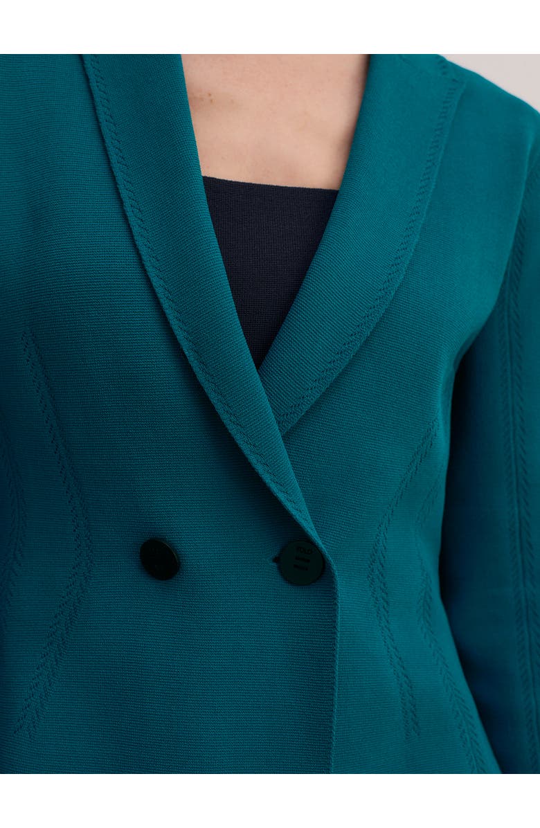 The Fold Somerton Sculpt Knit Blazer, Alternate, color, Blue