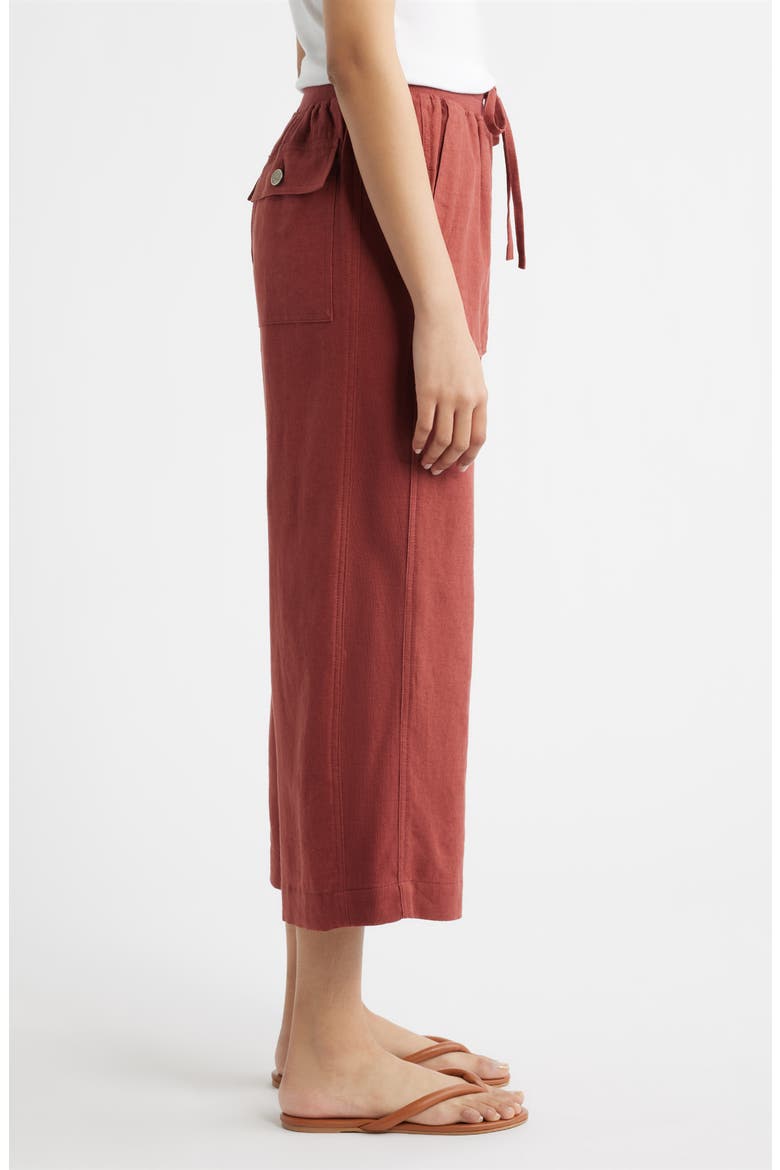 Patch Pocket Crop Drawstring Pants, Alternate, color, PAPRIKA