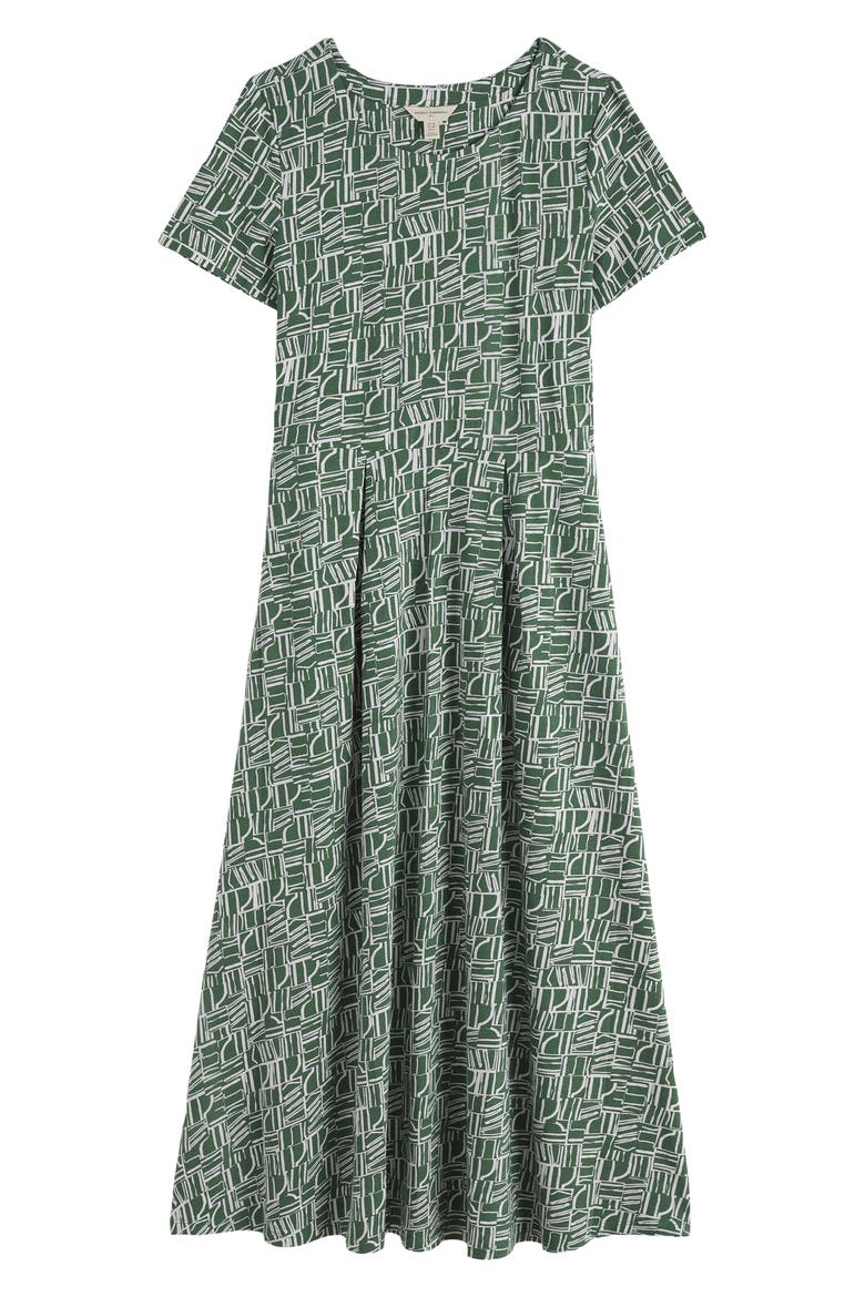 Veronica Abstract Print Stretch Organic Cotton Midi Dress, Main, color, WALL LINES TREETOP