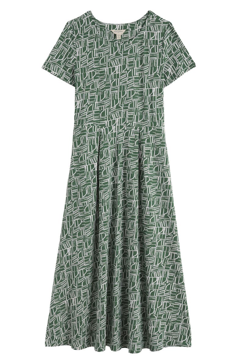 Seasalt Cornwall Veronica Abstract Print Stretch Organic Cotton Midi Dress, Main, color, Wall Lines Treetop