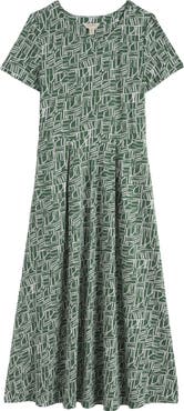 Seasalt Cornwall Veronica Abstract Print Stretch Organic Cotton Midi Dress