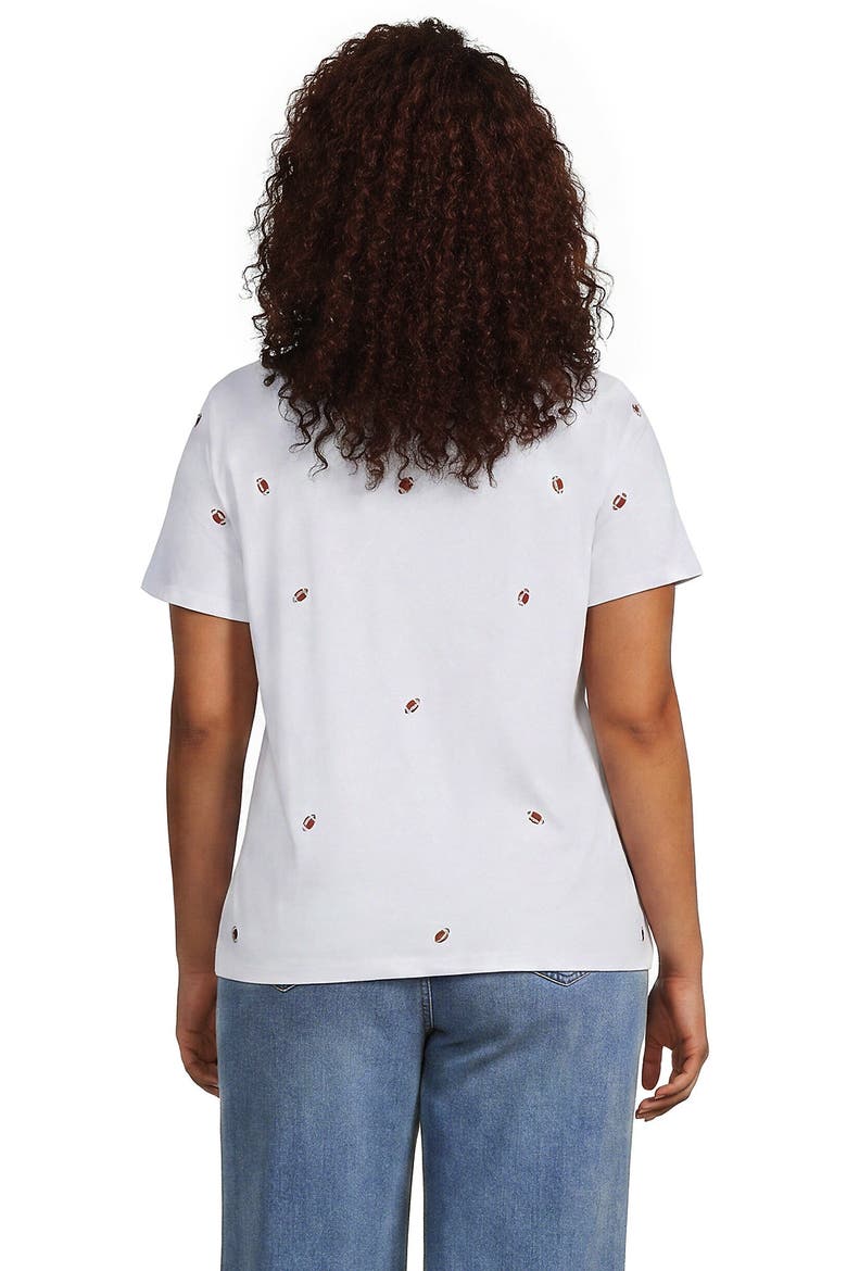 Supima Cotton Crew Neck T-Shirt, Alternate, color, Football Embroidery/White