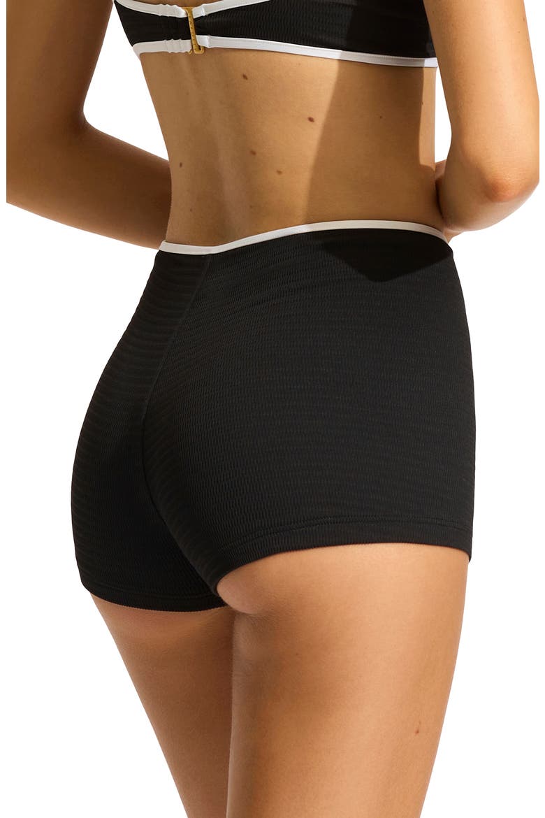 Beach Bound Boyleg Swim Shorts, Alternate, color, BLACK