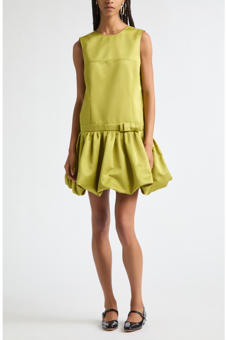 Pleated Bubble Minidress, Main, color, CITRON