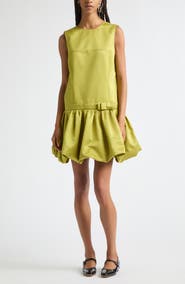 PLAN C Pleated Bubble Minidress