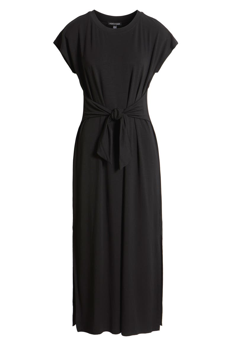 eileen fisher black dress Fine Jersey Jewel Neck None/Pullover Eileen Fisher Classic Collar Mini