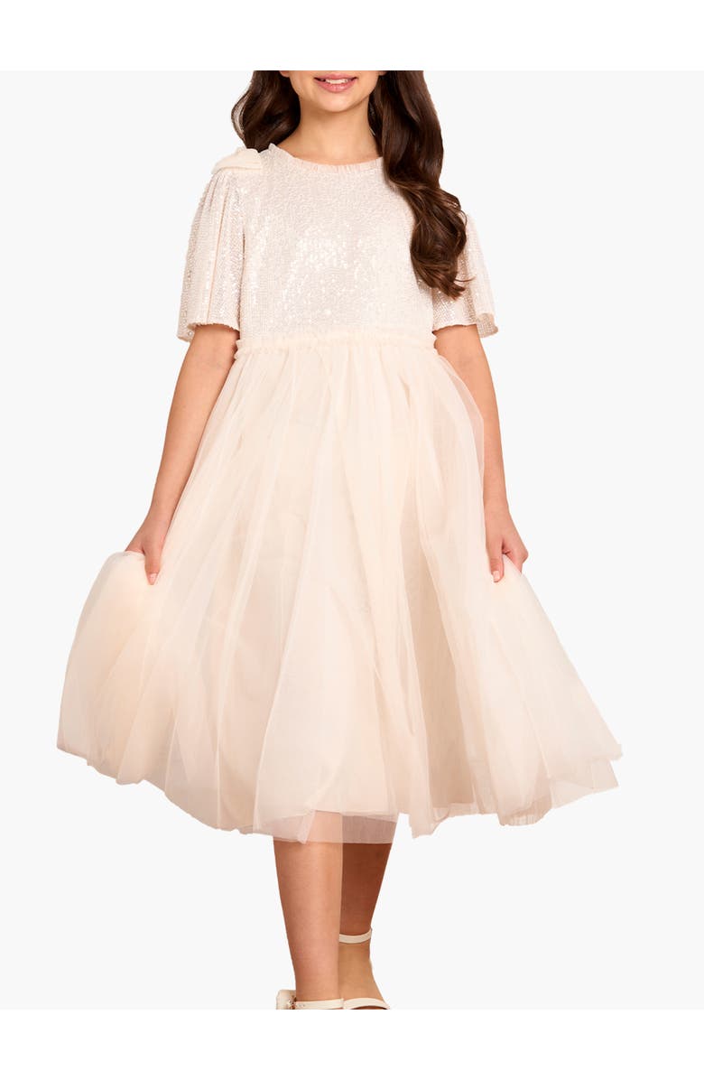 Needle & Thread Paloma Bow Kids Dress, Main, color, Cream