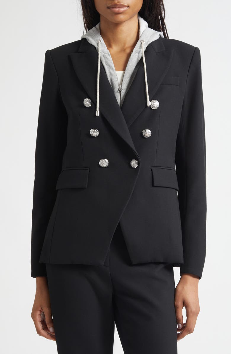 Veronica Beard Hoodie Dickey, Alternate, color, Heather Grey