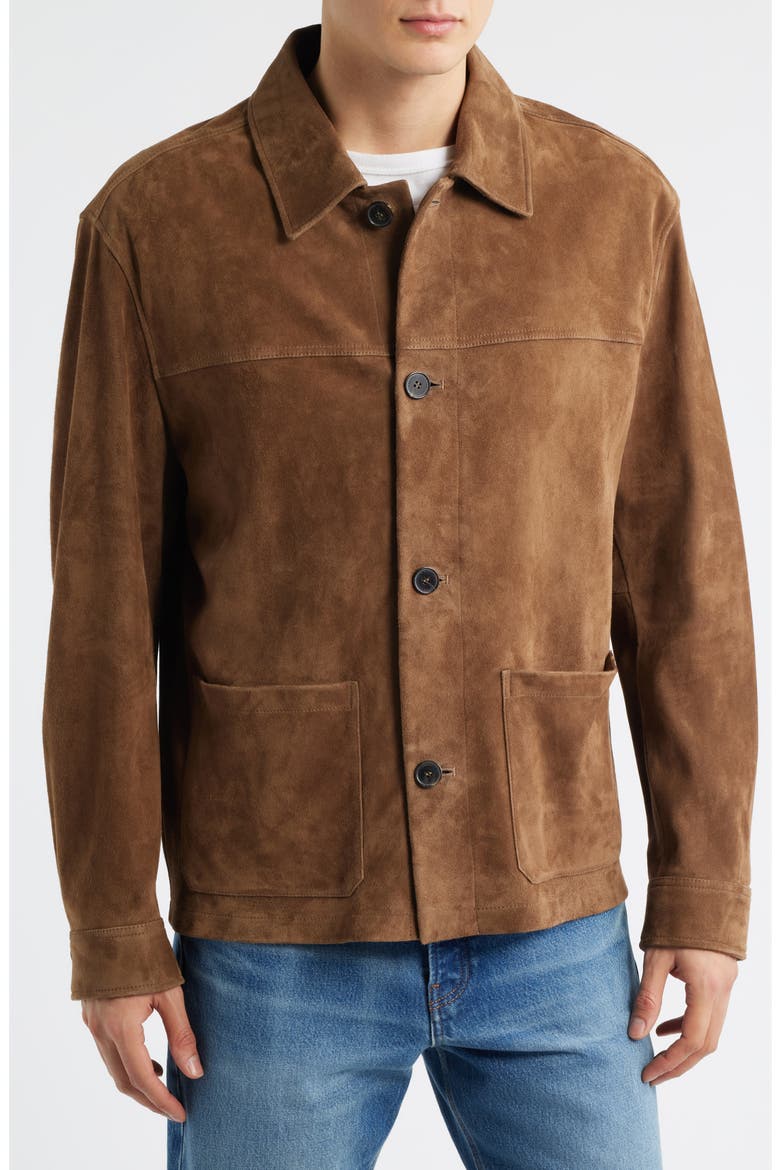Suede Chore Coat, Alternate, color, CARAMEL