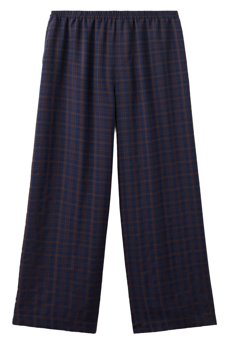 Dara Plaid Straight Leg Trousers, Main, color, BLUE