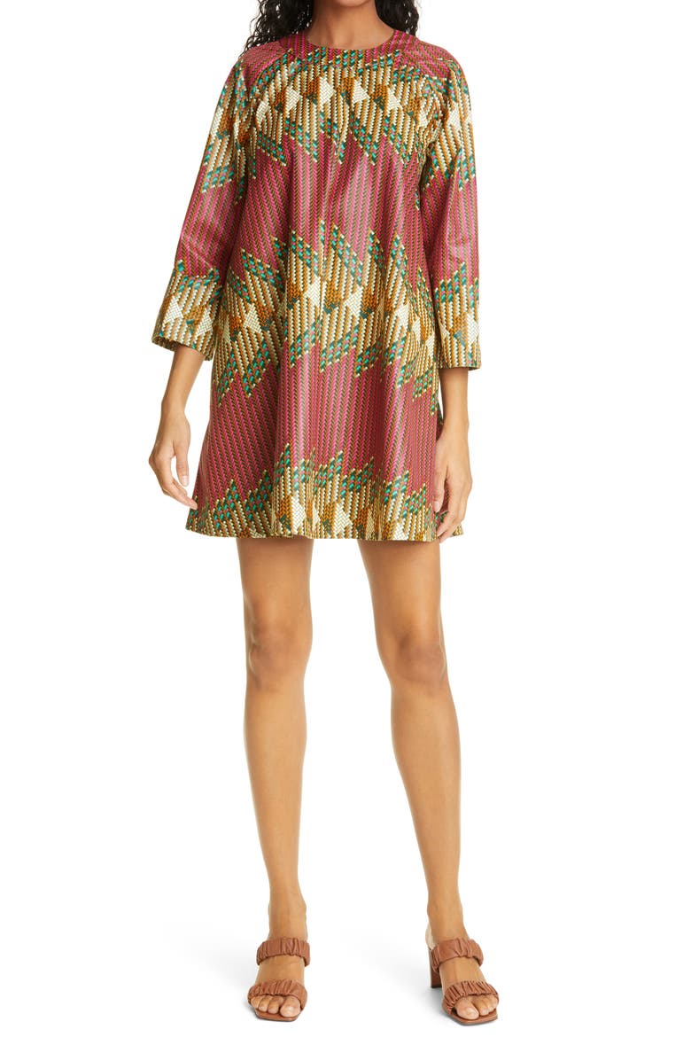 Pomp Print Minidress, Main, color, PINK GEO FANCY PRINT