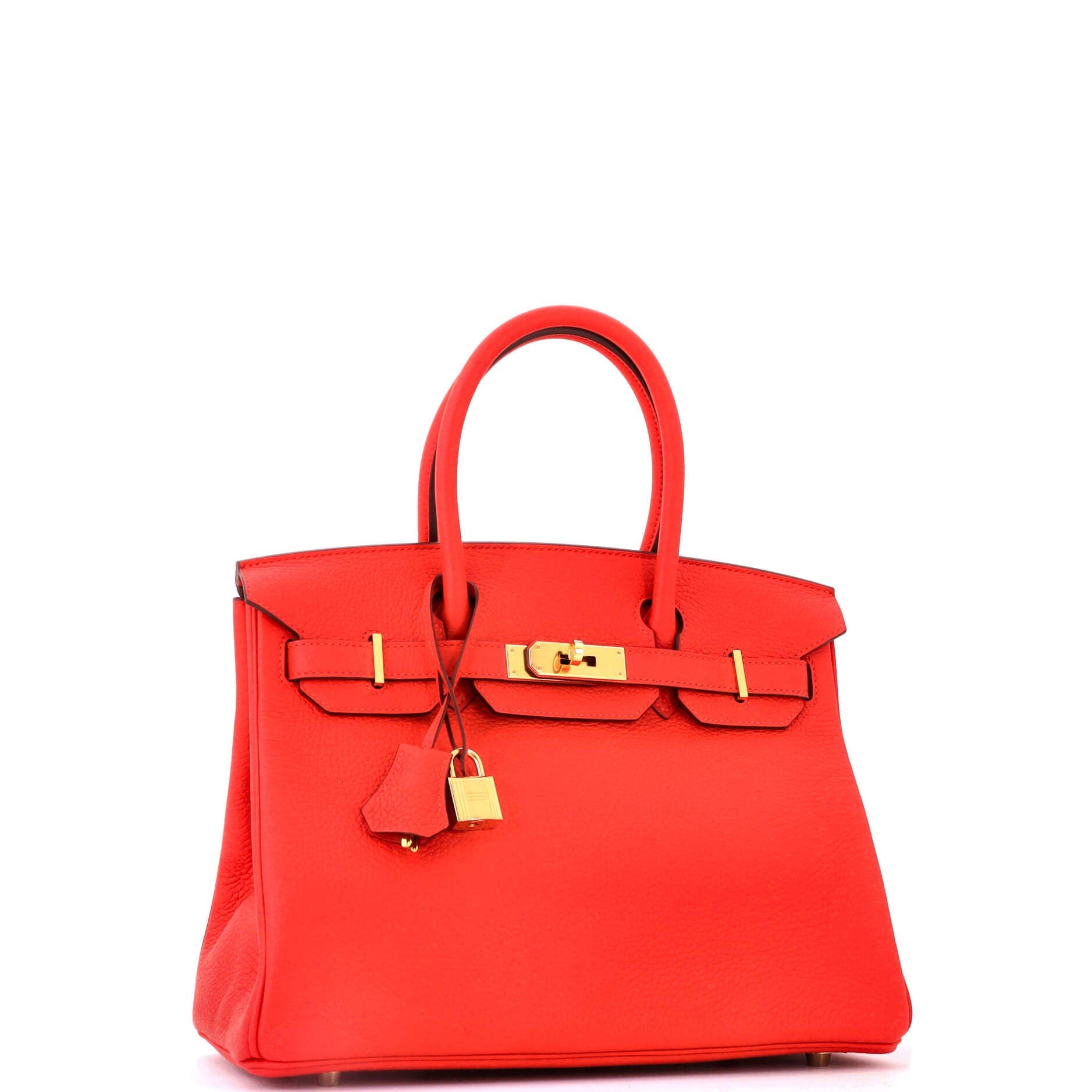 Birkin Handbag Red Clemence with Gold Hardware 30, Alternate, color, Red