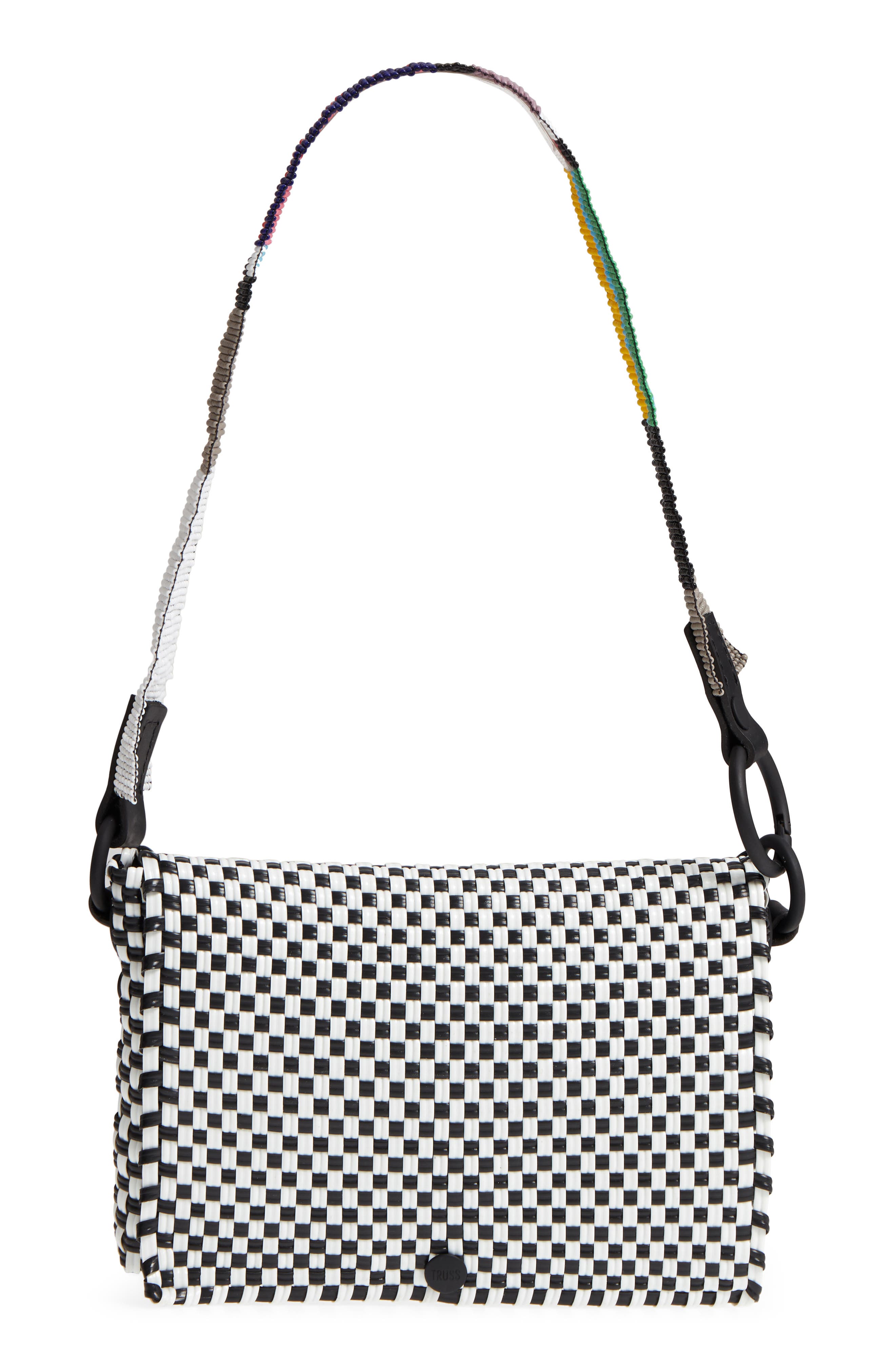 Truss Embellished Baguette Clutch, Main, color, 