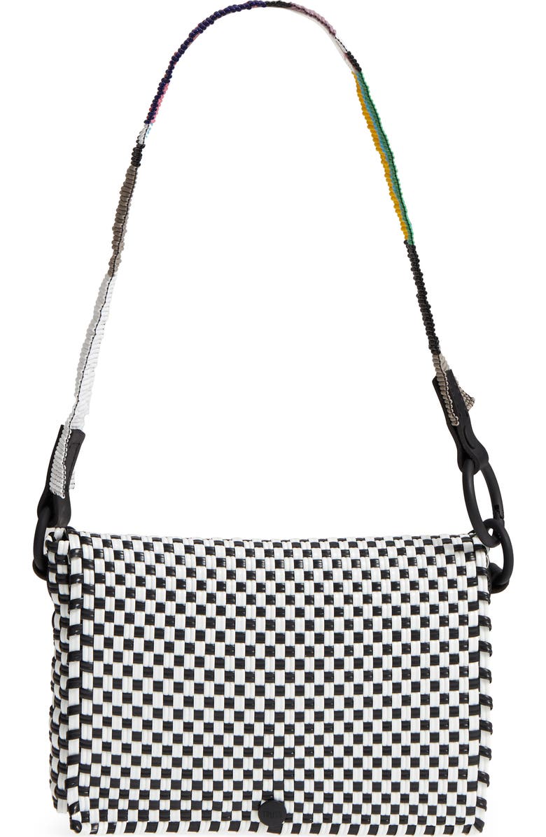 Truss Embellished Baguette Clutch, Main, color,