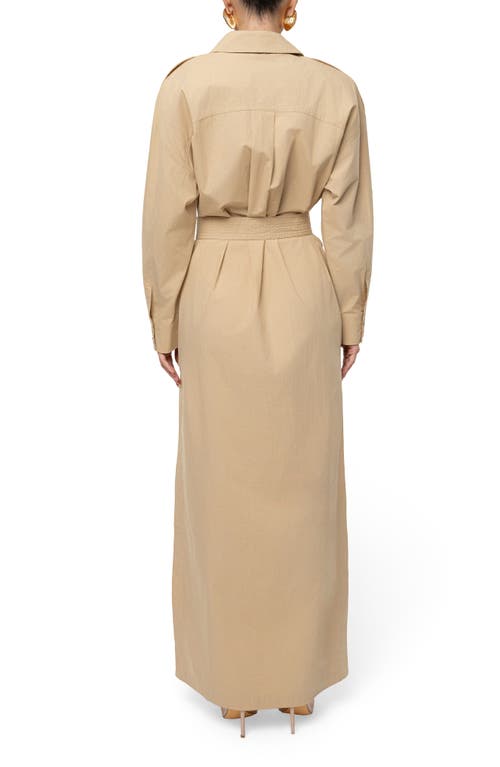 Jluxlabel Harbor Shore Maxi Shirtdress In Animal Print