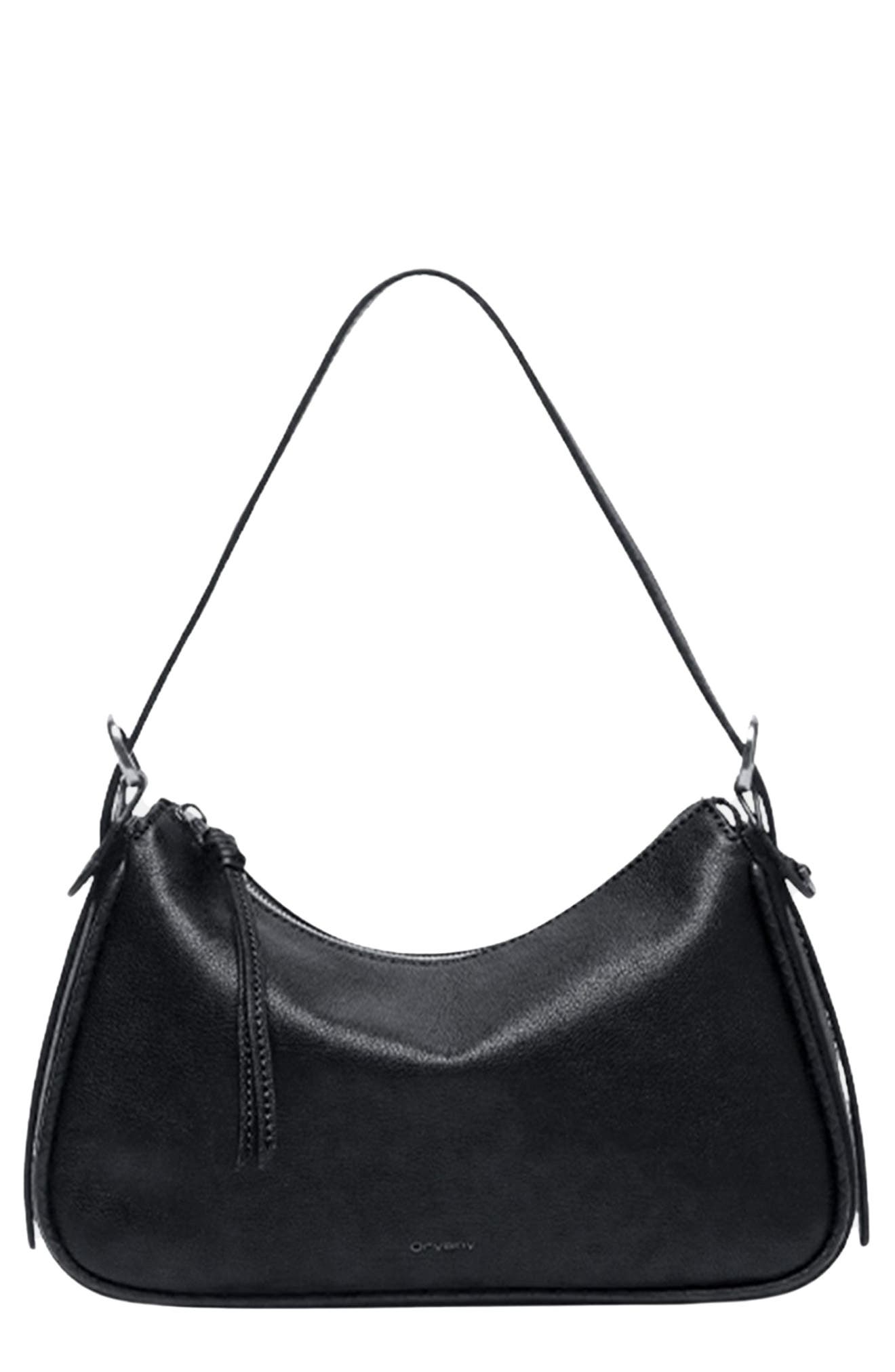 Oryany Small Lauren Leather Shoulder Bag, Main, color, Black