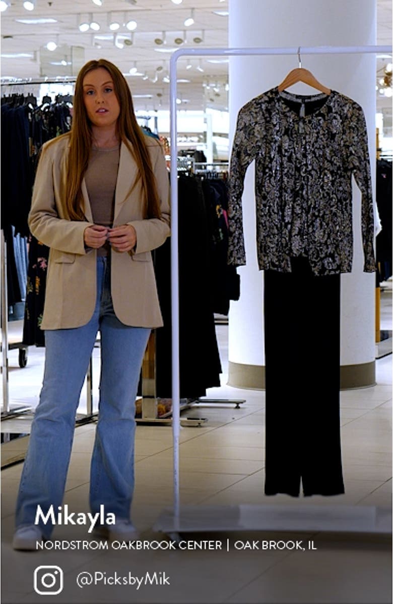 Mixed Media Metallic Bodice Jumpsuit & Jacket Set, sales video thumbnail