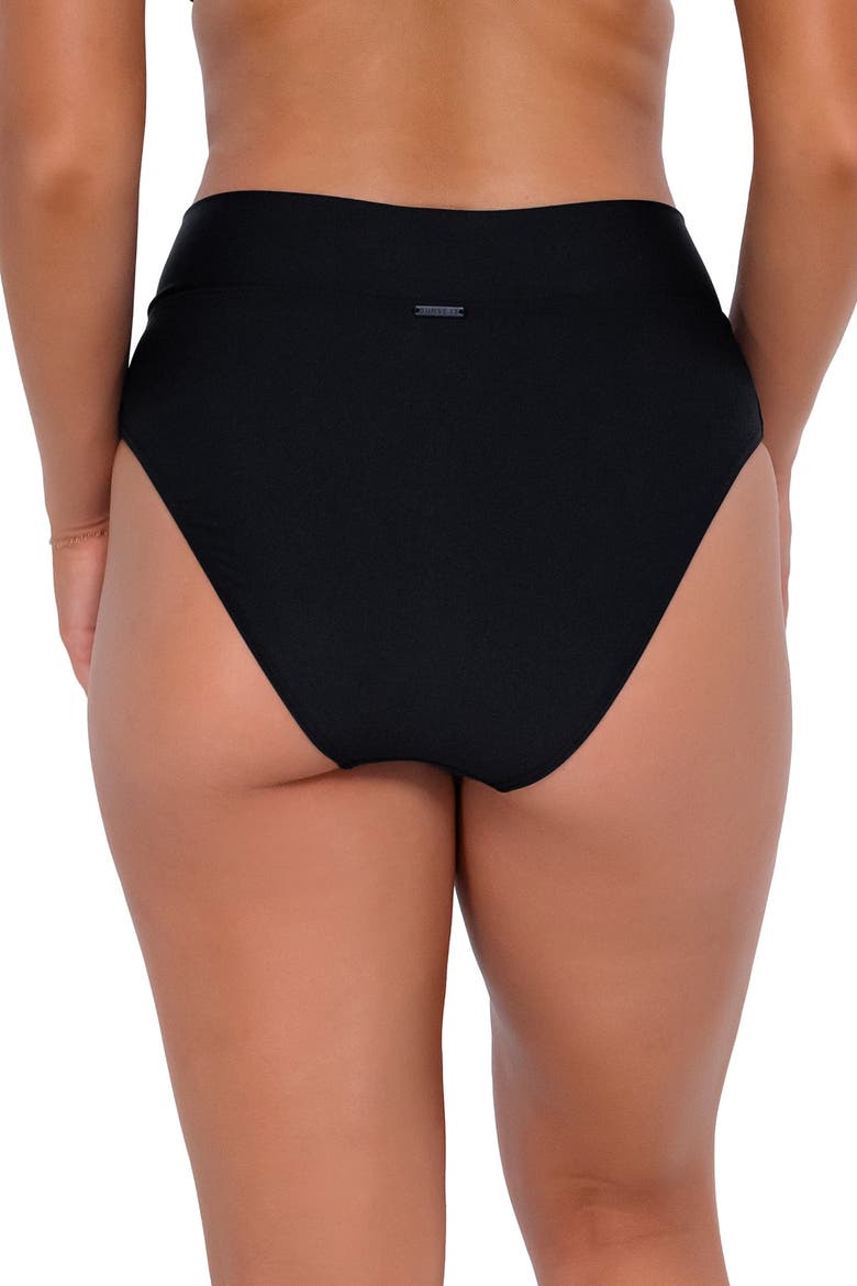Summer Lovin' V-Front Bikini Swim Bottoms, Alternate, color, Black