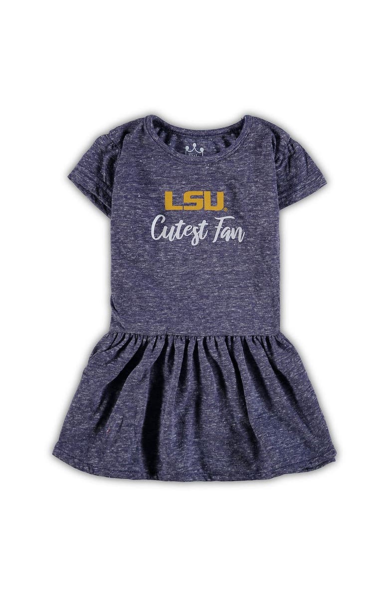 LITTLE KING Infant Girls Purple LSU Tigers Knobby Slub T-Shirt Dress, Main, color, 