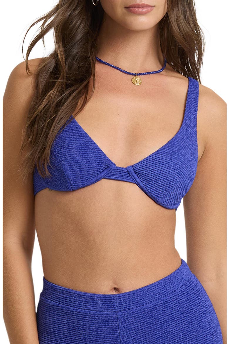 Crinkle Crush Ruby Underwire Bikini Top, Main, color, ROYAL BLUE