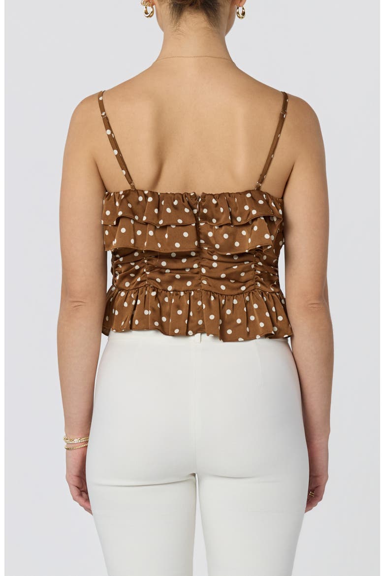 Brynn Side Cinch Camisole, Alternate, color, BROWN POLKA DOT