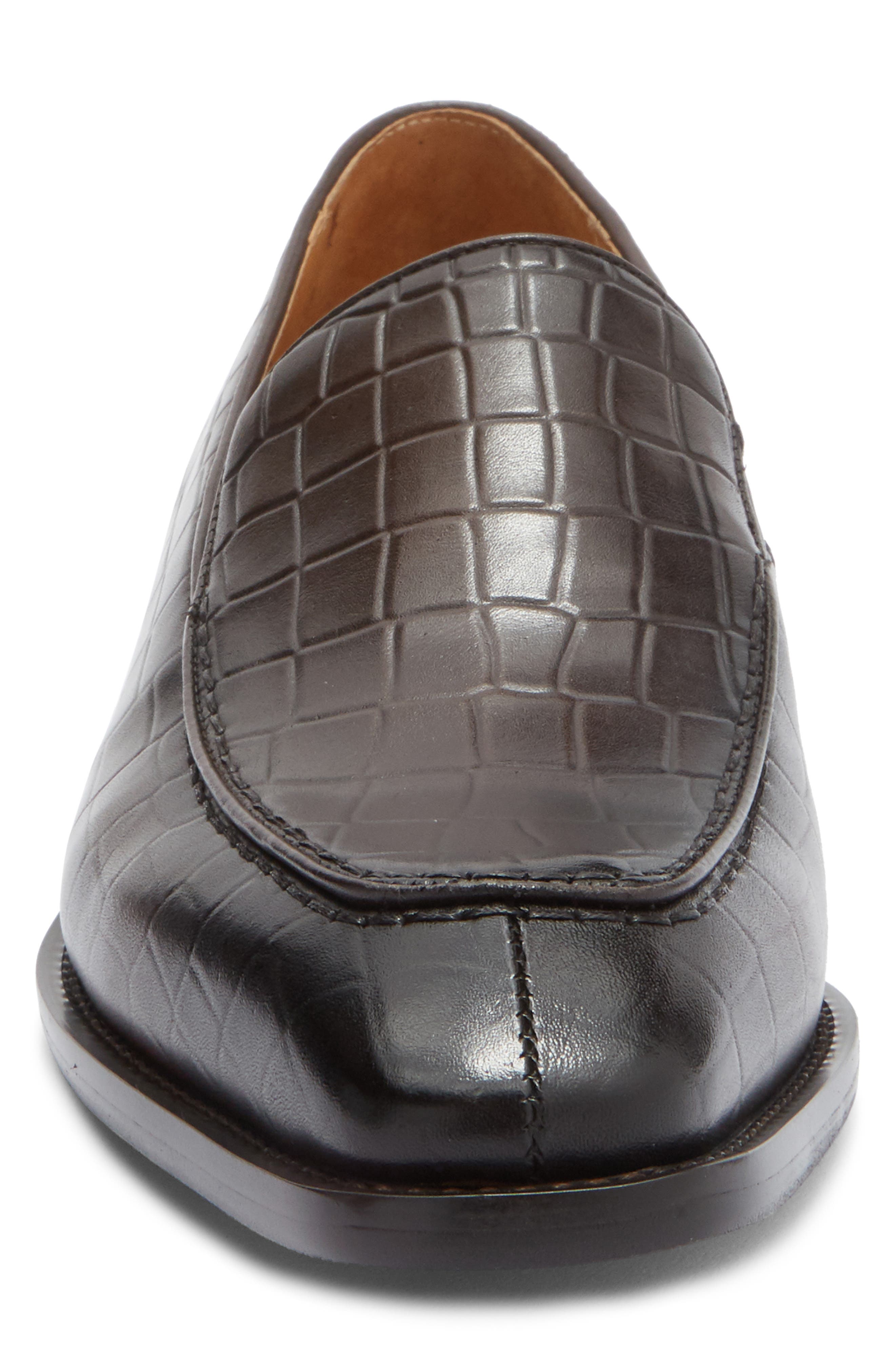 Maison Forte Imperial Croc Embossed Loafer, Alternate, color, Brown
