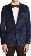 PAISLEY & GRAY Regent Slim Fit Floral Velvet Dinner Jacket
