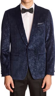 PAISLEY & GRAY Regent Slim Fit Floral Velvet Dinner Jacket