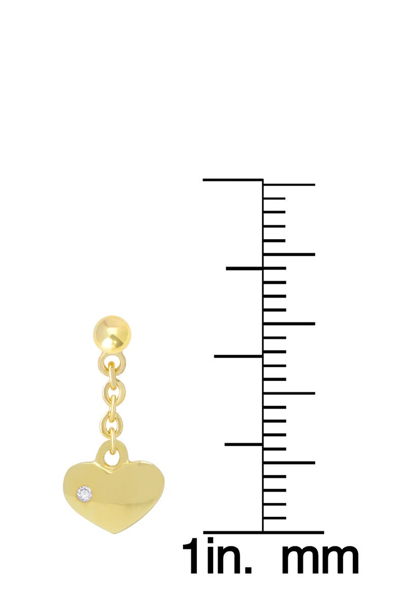Kids' Heart Drop Earrings, Alternate, color, GOLD