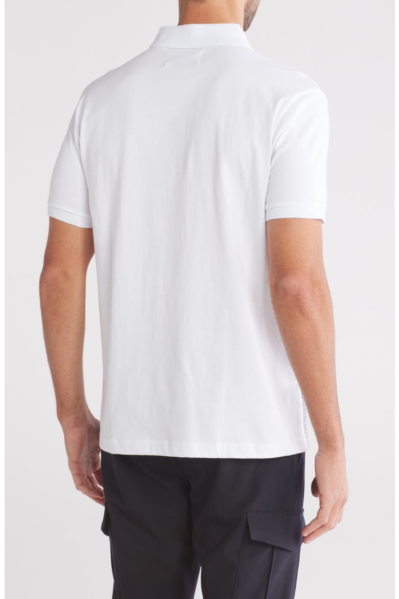 Jacquard Front Cotton Jersey Polo, Alternate, color, BRIGHT WHITE
