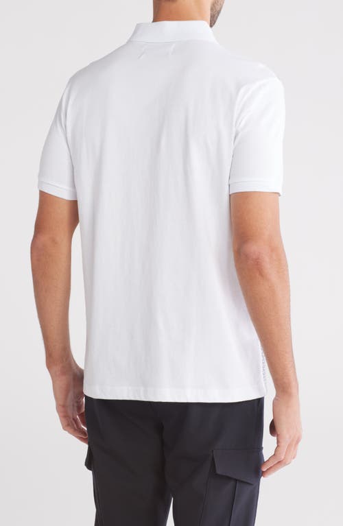 Original Penguin Jacquard Front Cotton Jersey Polo In Bright White