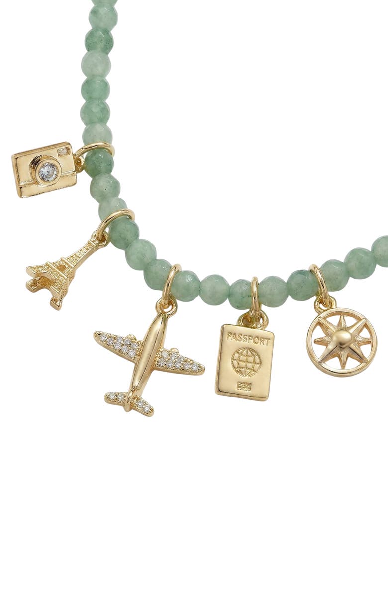 ARGENTO VIVO Travel Amethyst Charm Necklace, Alternate, color, Gold