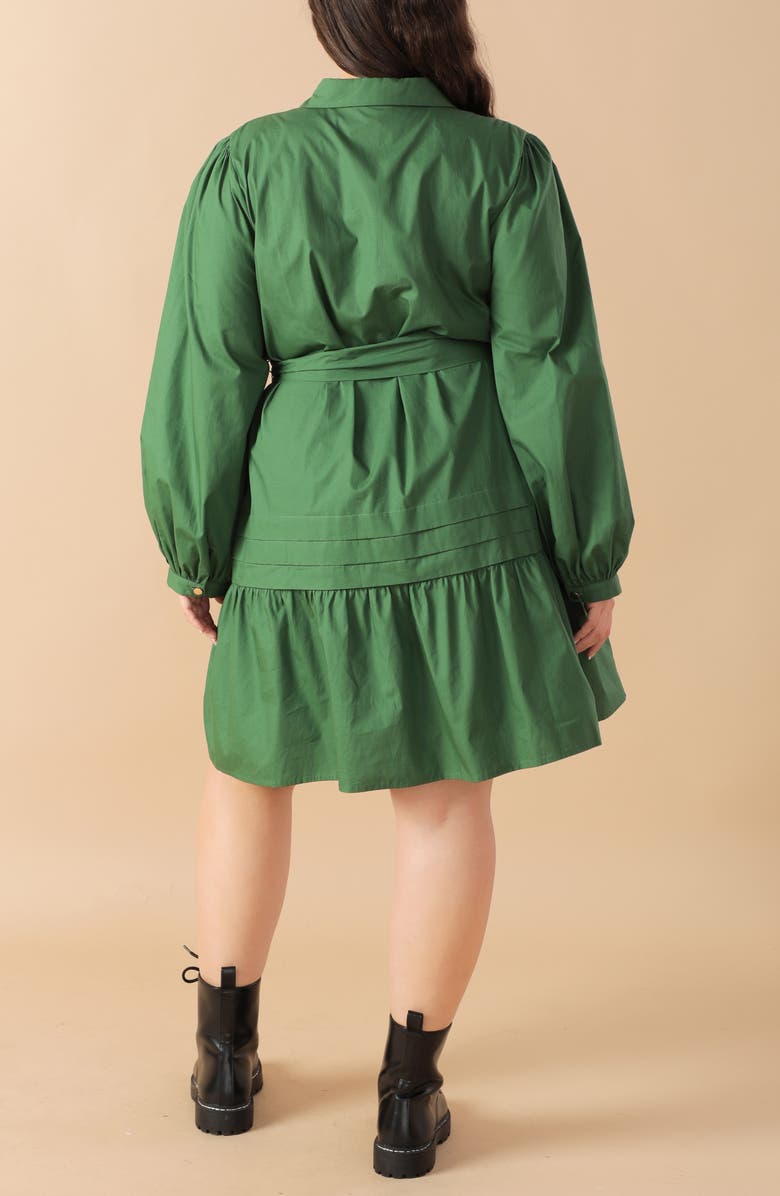 FLYING TOMATO Long Sleeve Shirtdress, Alternate, color, Green