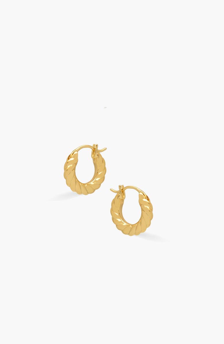 YOJ Fenny Twisted Mini Hoop Earrings in Gold, Main, color, Gold